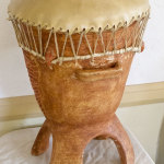 Deer skin clay drum